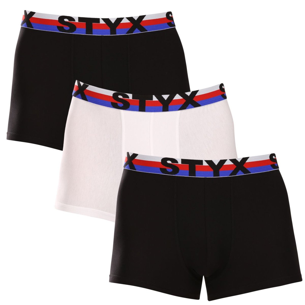 Styx 3PACK pánské boxerky sportovní guma vícebarevné trikolóra (3G19001) L Styx