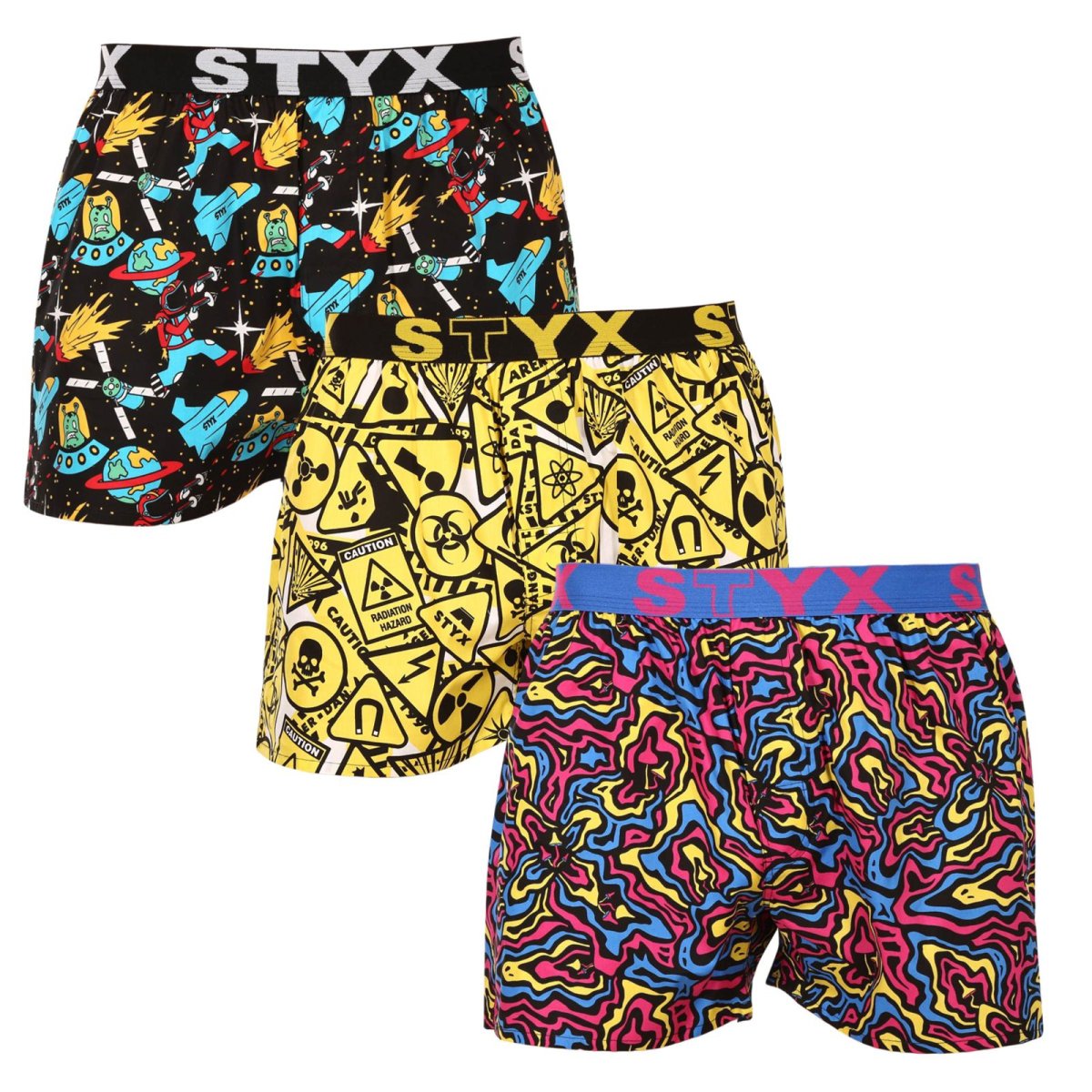 Styx 3PACK pánské trenky art sportovní guma vícebarevné (3B13001) XL Styx