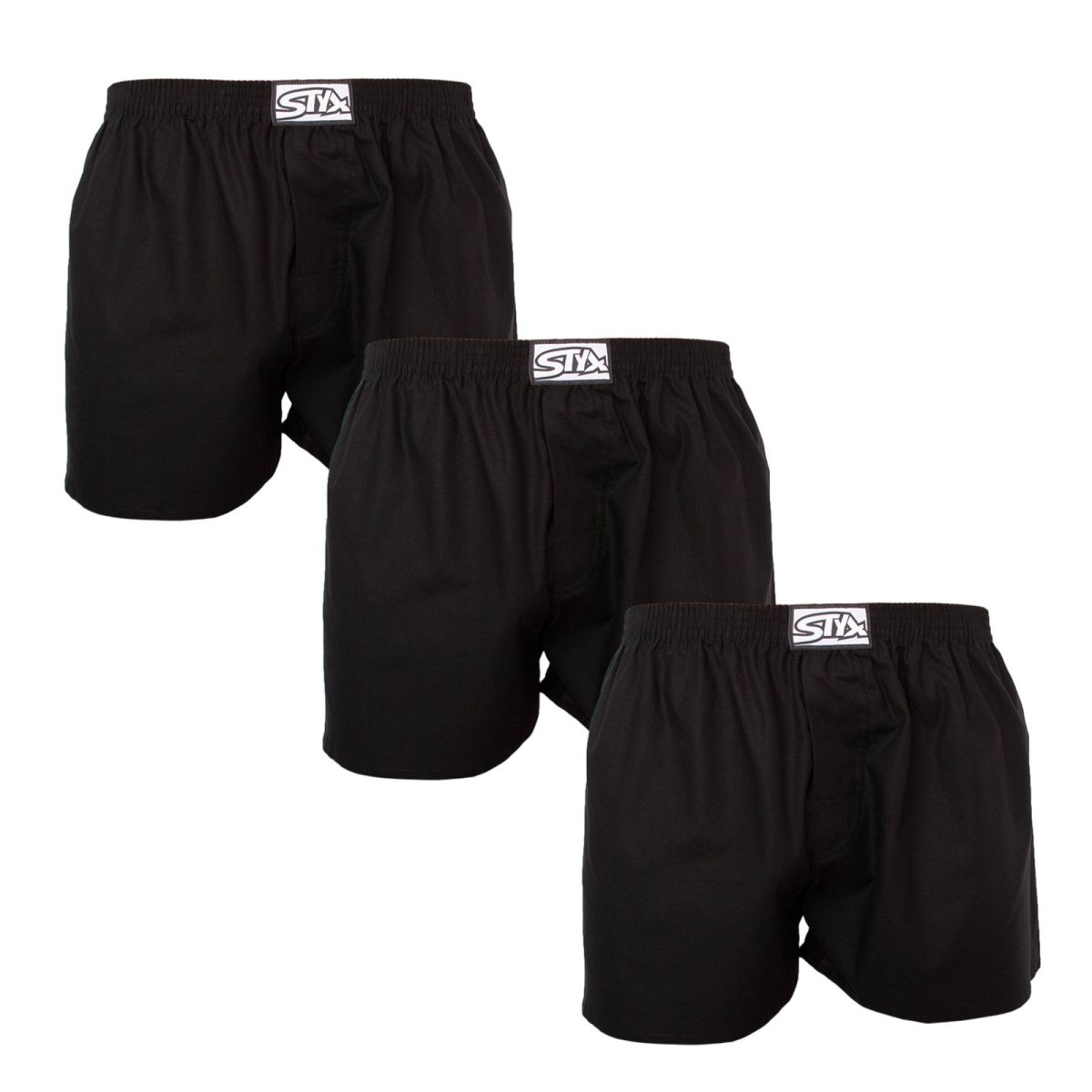 Styx 3PACK pánské trenky klasická guma černé (3A0960) XL Styx