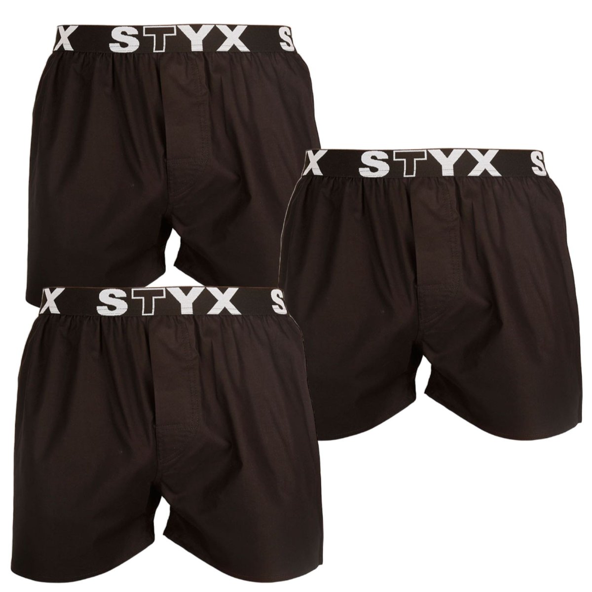 Styx 3PACK pánské trenky sportovní guma černé (3B960) XL Styx