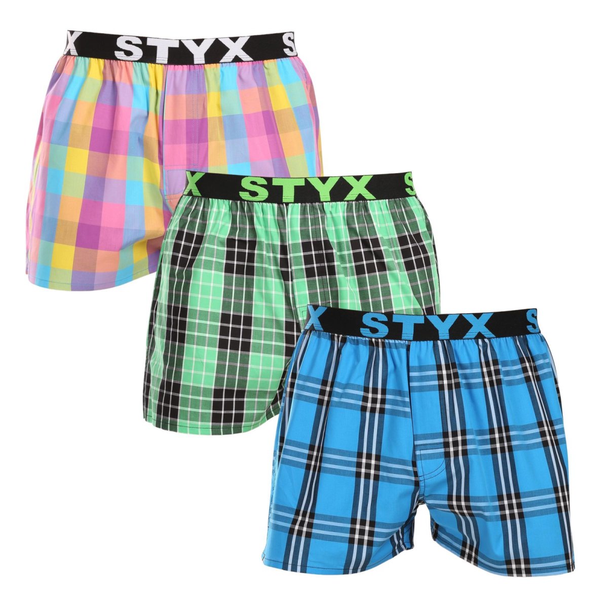 Styx 3PACK pánské trenky sportovní guma vícebarevné (3B102830) L Styx