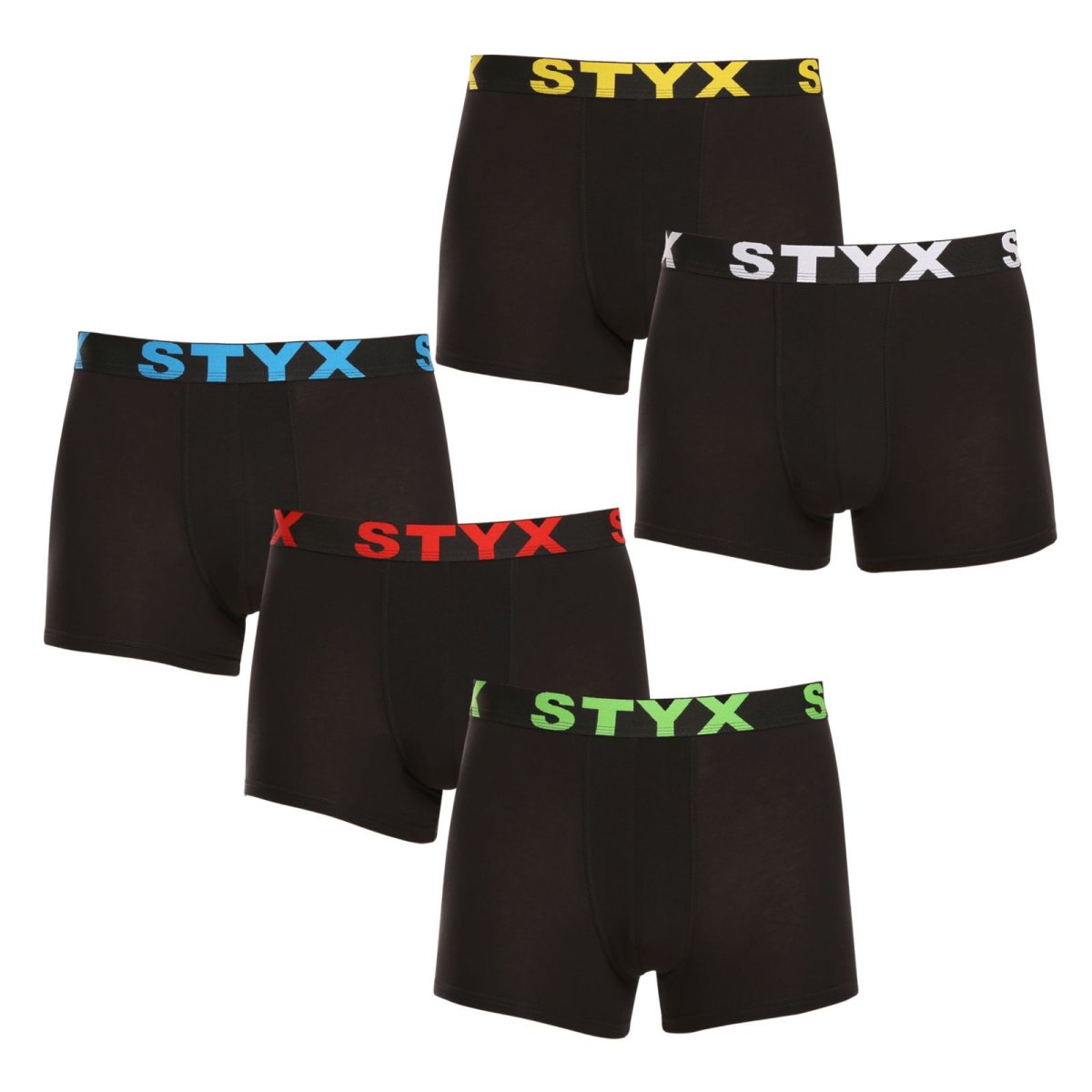 Styx 5PACK pánské boxerky sportovní guma černé (5G9601) L Styx