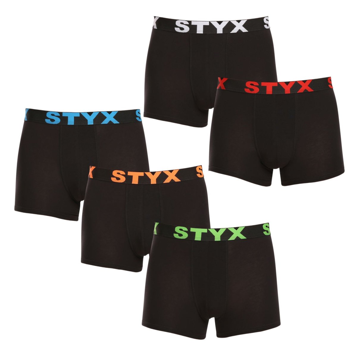 Styx 5PACK pánské boxerky sportovní guma černé (5G9602) L Styx