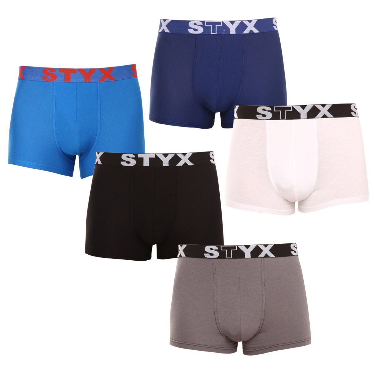 Styx 5PACK pánské boxerky sportovní guma vícebarevné (5G0908137) M Styx