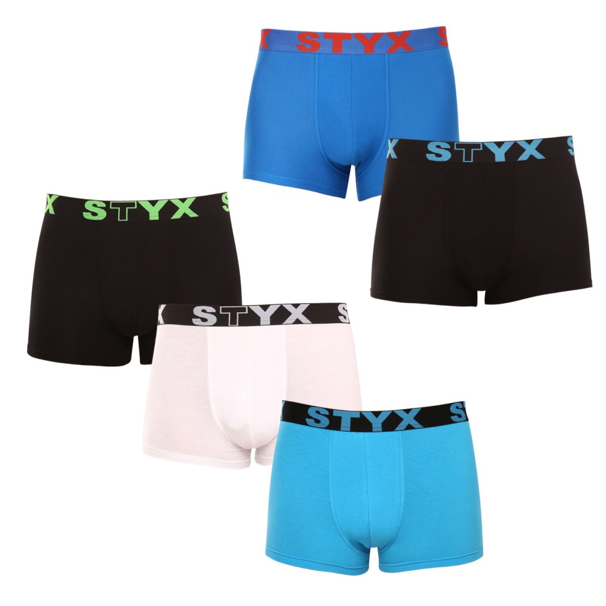 Styx 5PACK pánské boxerky sportovní guma vícebarevné (5G0912179) L Styx