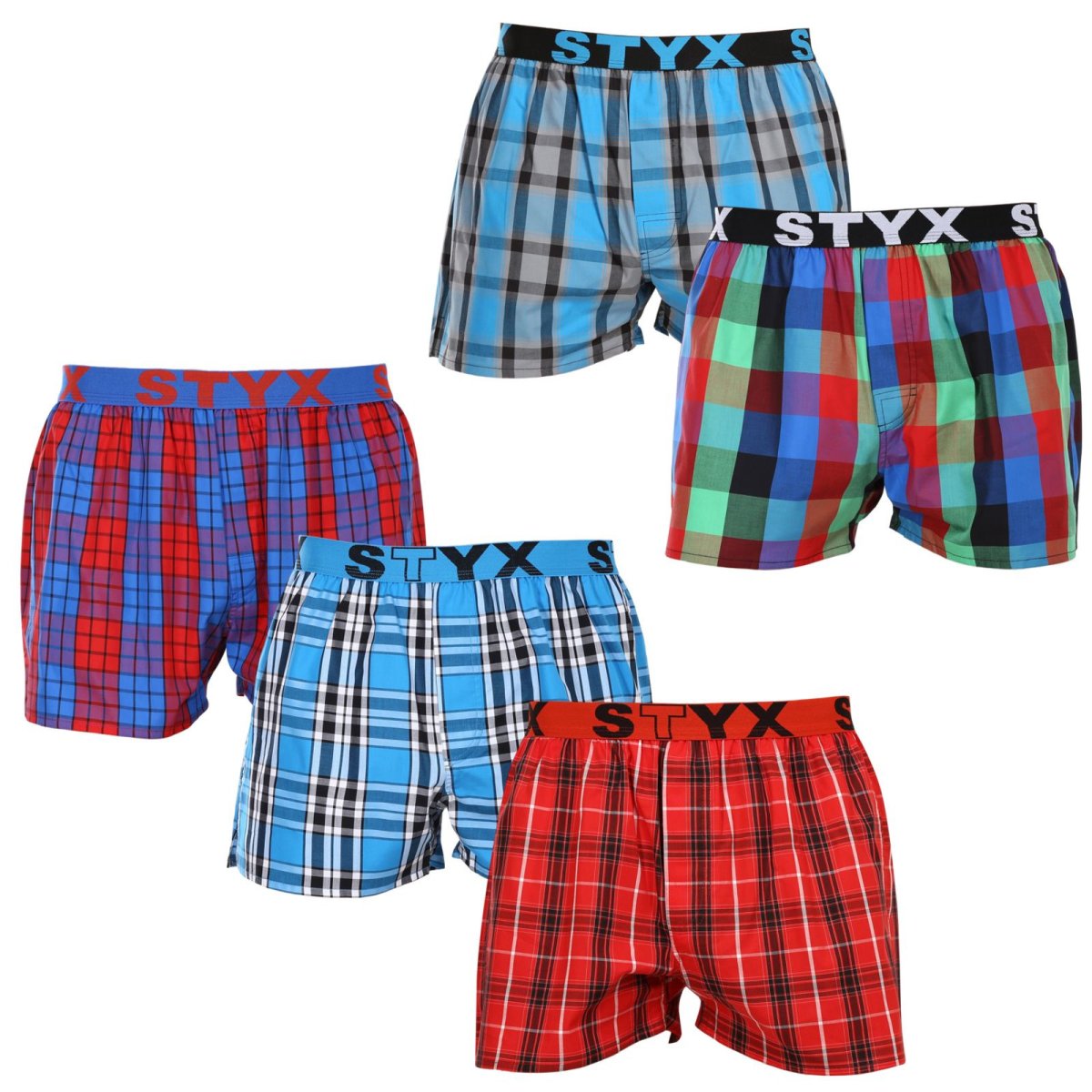 Styx 5PACK pánské trenky sportovní guma vícebarevné (5B093120) XL Styx