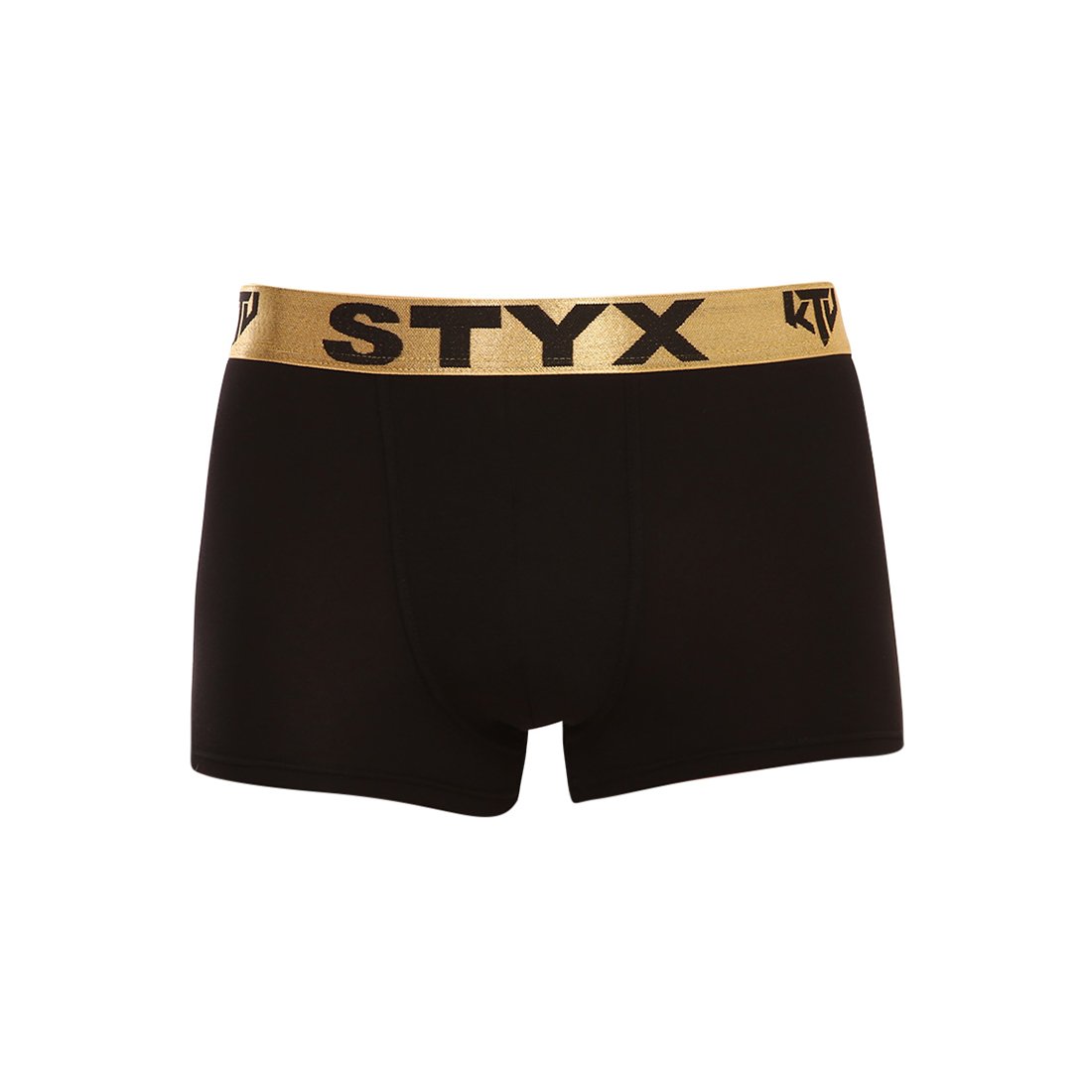 Styx Pánské boxerky / KTV sportovní guma černé - zlatá guma (GTZ960) L Styx