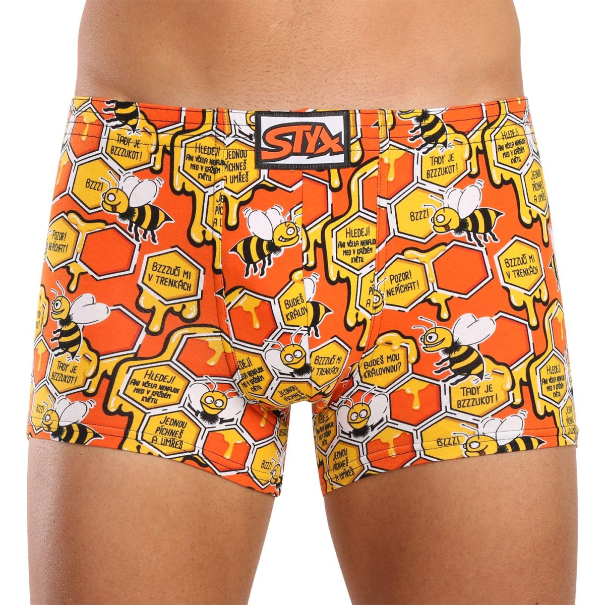 Styx Pánské boxerky art klasická guma včelky (Q1654) M Styx