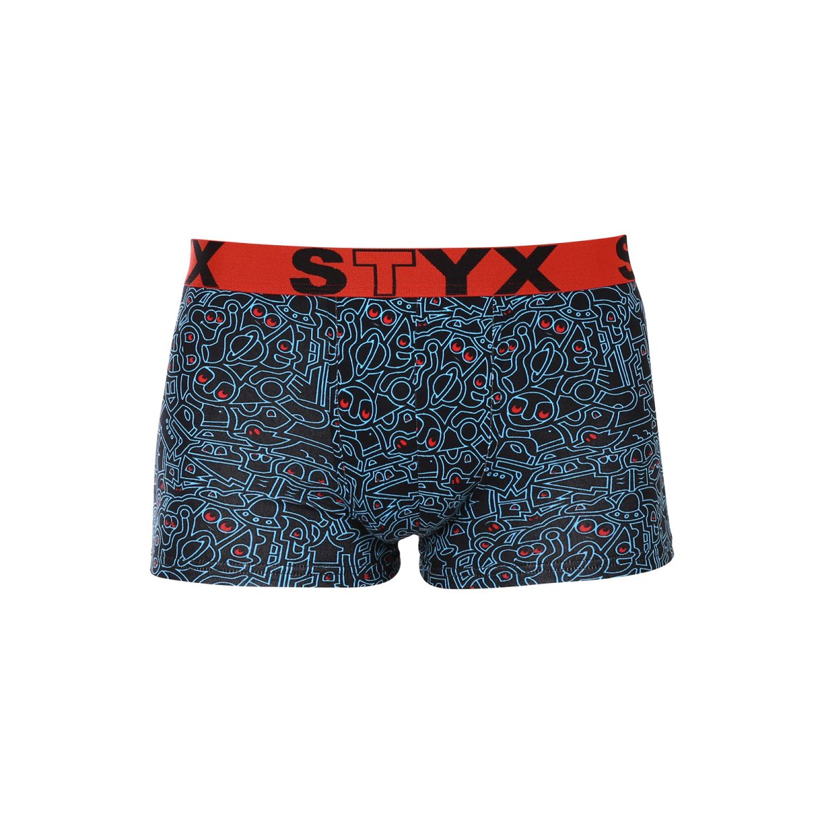 Styx Pánské boxerky art sportovní guma doodle (G1256) S Styx