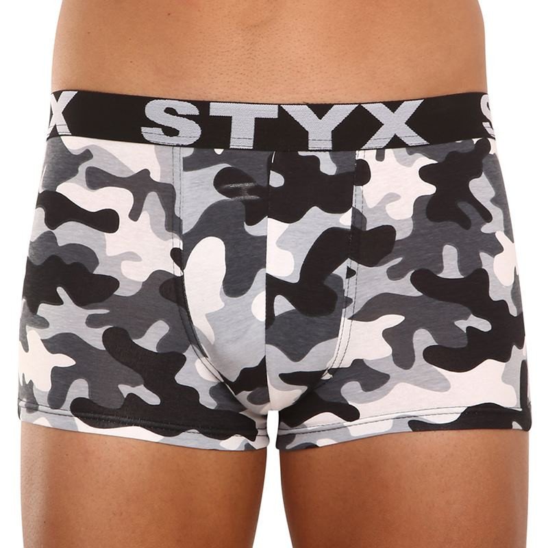 Styx Pánské boxerky art sportovní guma nadrozměr maskáč (R1457) 3XL Styx