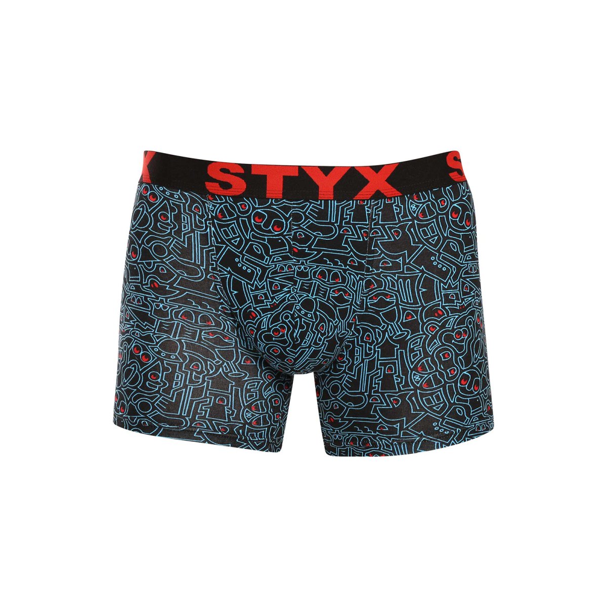 Styx Pánské boxerky long art sportovní guma doodle (U1256/2) S Styx