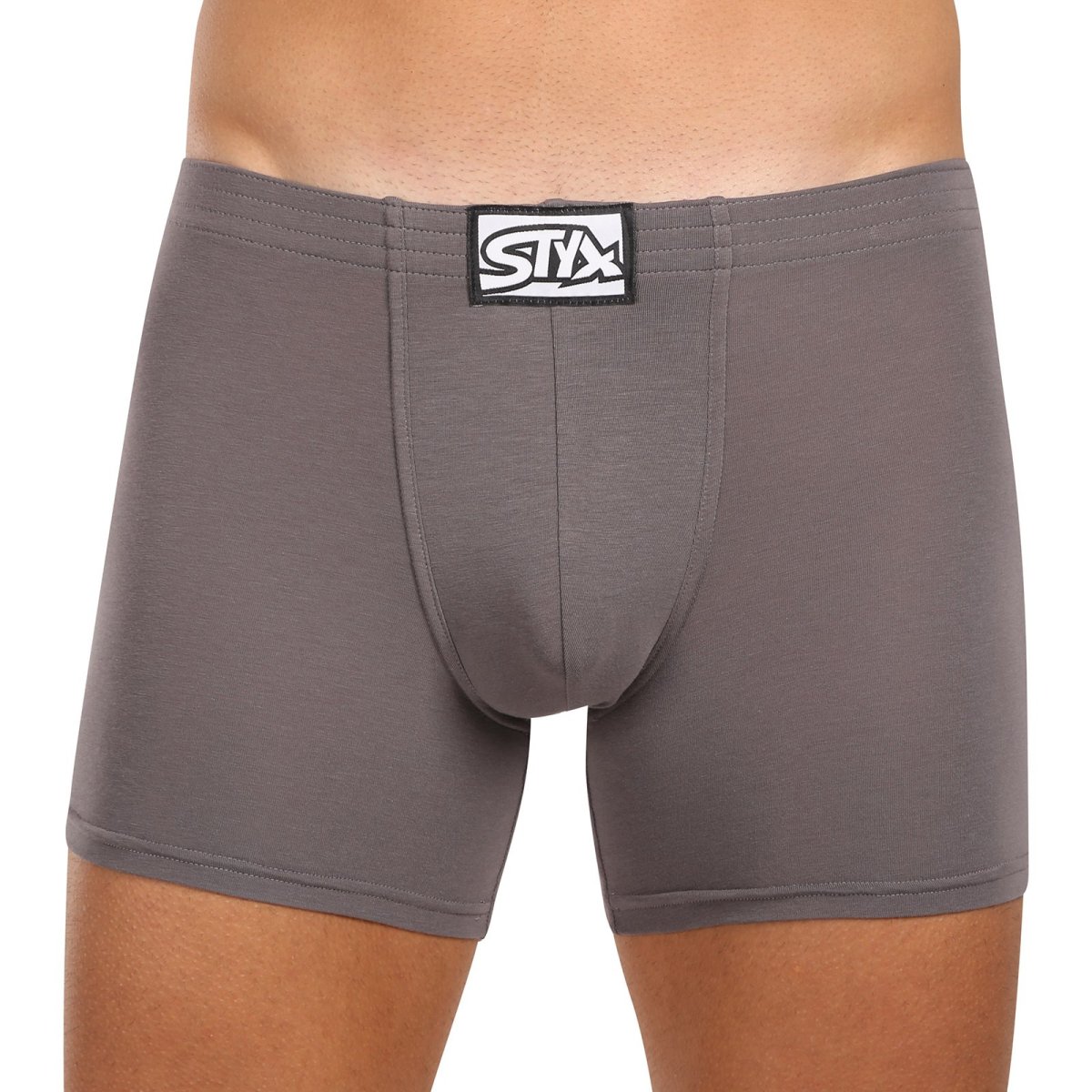 Styx Pánské boxerky long klasická guma tmavě šedé (F1063) XL Styx