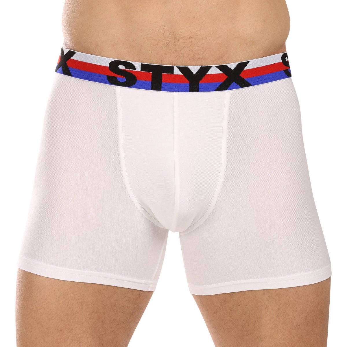 Styx Pánské boxerky long sportovní guma bílé trikolóra (U2061) XL Styx