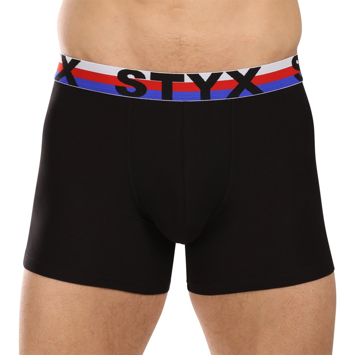 Styx Pánské boxerky long sportovní guma černé trikolóra (U1960) XL Styx