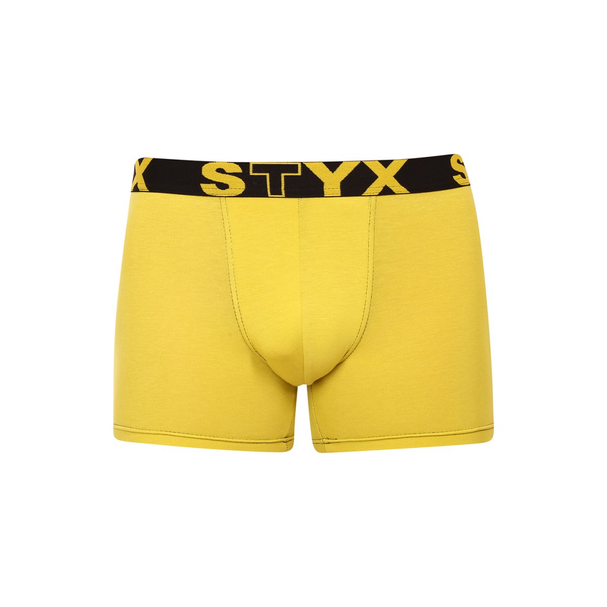 Styx Pánské boxerky long sportovní guma zelenožluté (U1065) L Styx