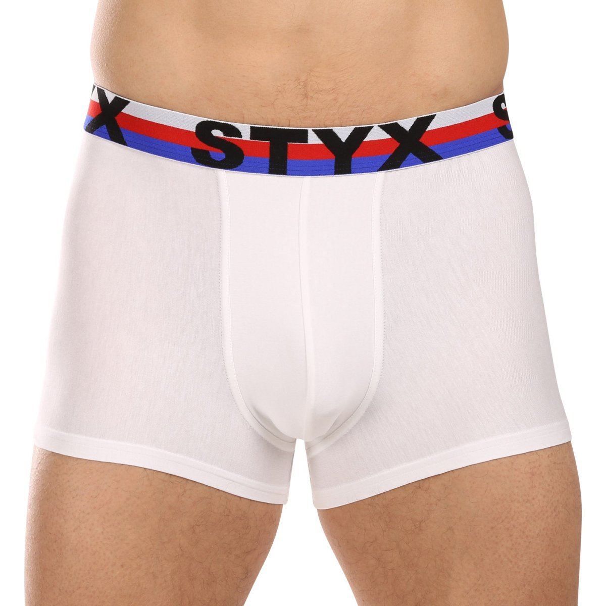 Styx Pánské boxerky sportovní guma bílé trikolóra (G2061) XL Styx