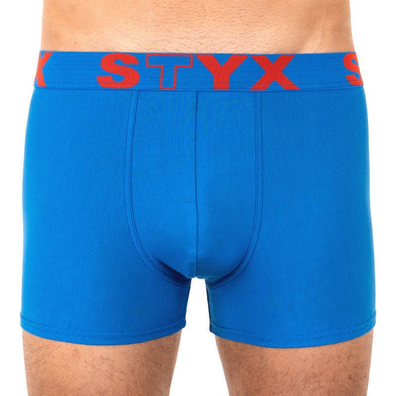 Styx Pánské boxerky sportovní guma nadrozměr modré (R967) 3XL Styx