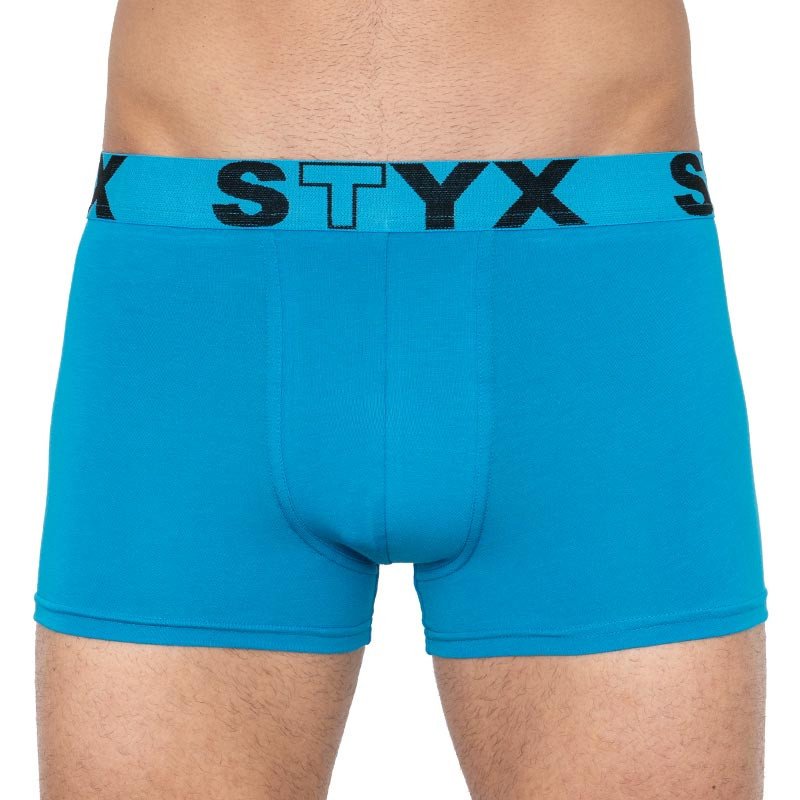 Styx Pánské boxerky sportovní guma nadrozměr světle modré (R969) 3XL Styx