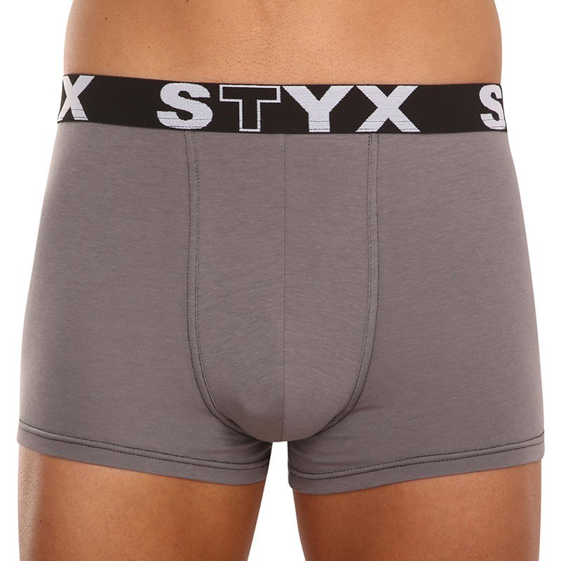 Styx Pánské boxerky sportovní guma nadrozměr tmavě šedé (R1063) 3XL Styx