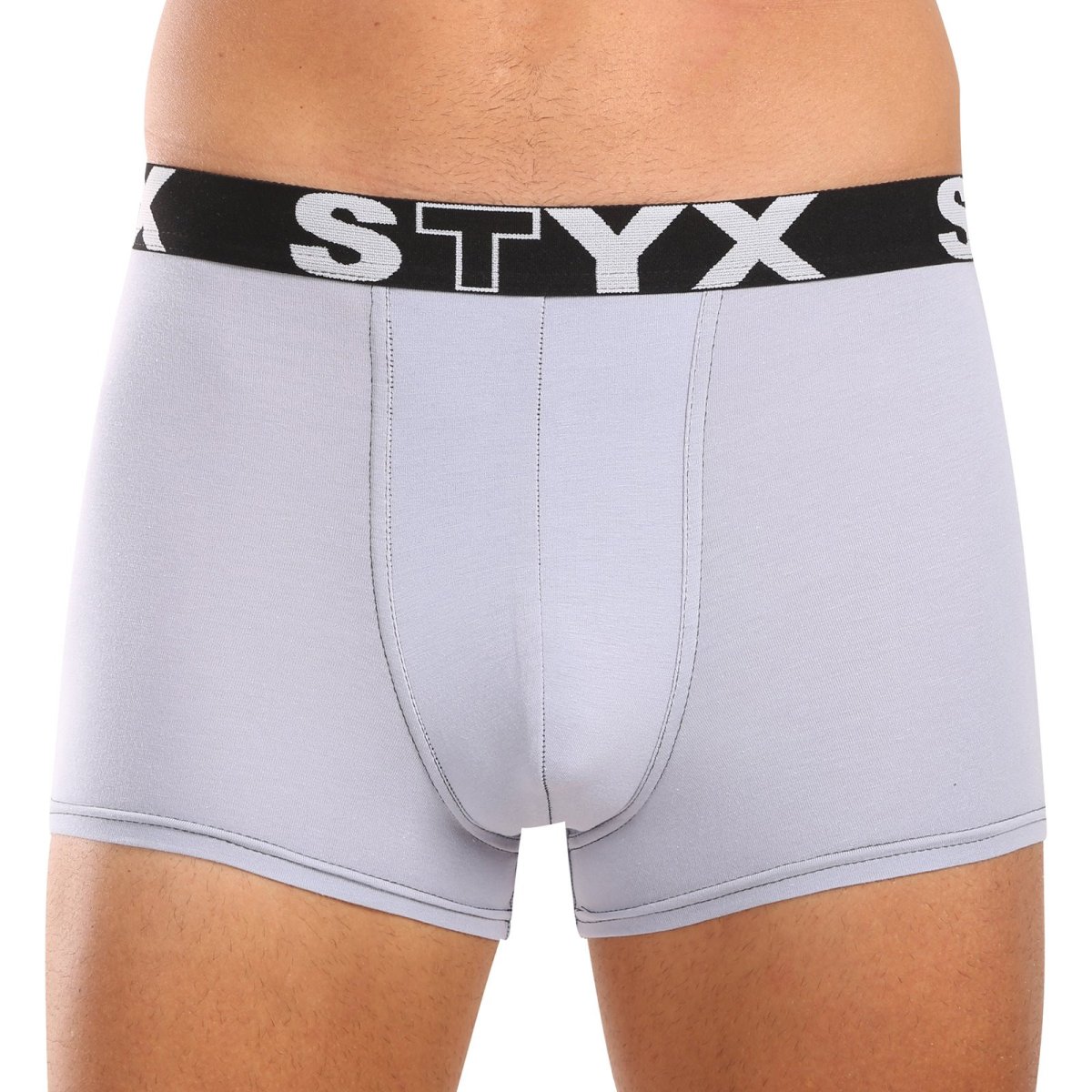 Styx Pánské boxerky sportovní guma světle šedé (G1062) S Styx