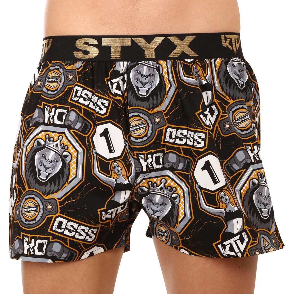 Styx Pánské trenky art / KTV sportovní guma - černá guma (BTC1655) XL Styx