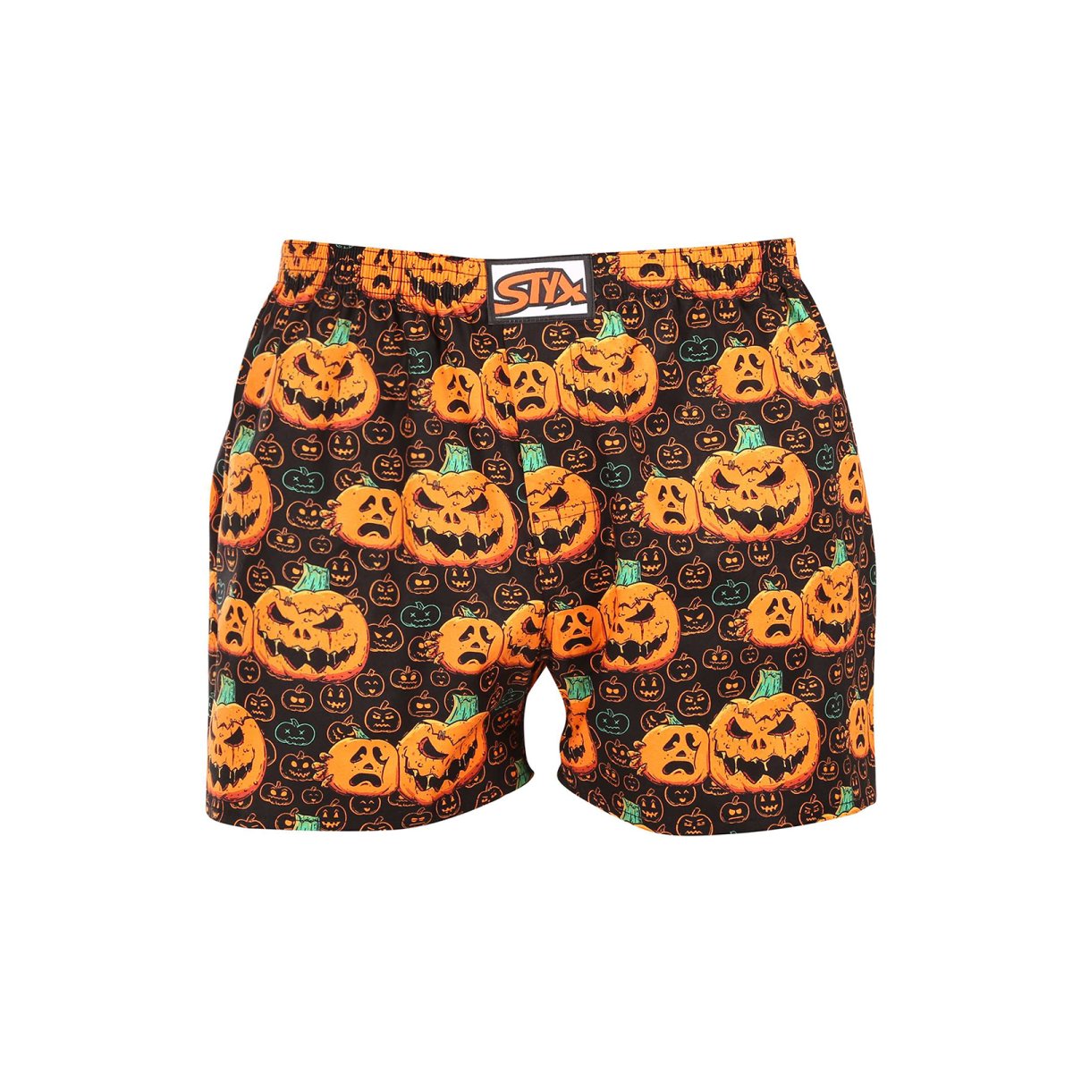 Styx Pánské trenky art klasická guma Halloween dýně (A1755) XL Styx