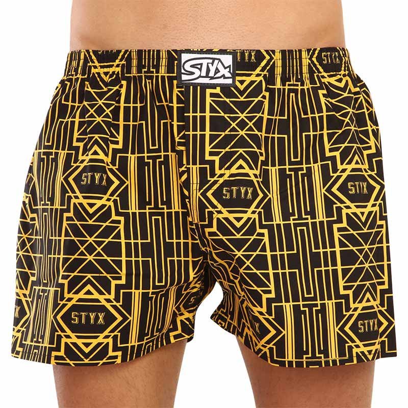 Styx Pánské trenky art klasická guma nadrozměr Gatsby (E1352) 3XL Styx