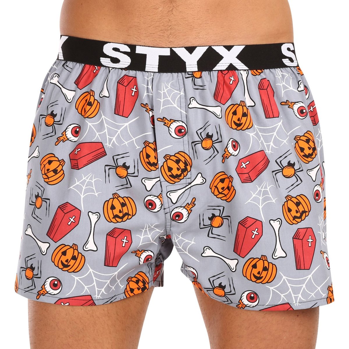 Styx Pánské trenky art sportovní guma Halloween rakve (B1752) L Styx