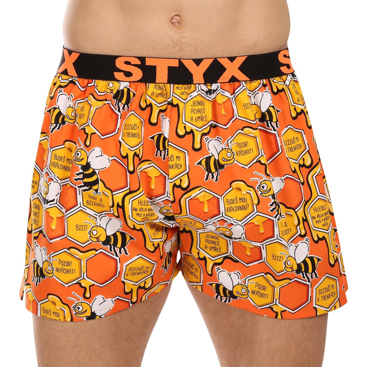 Styx Pánské trenky art sportovní guma včelky (B01654/2) M Styx