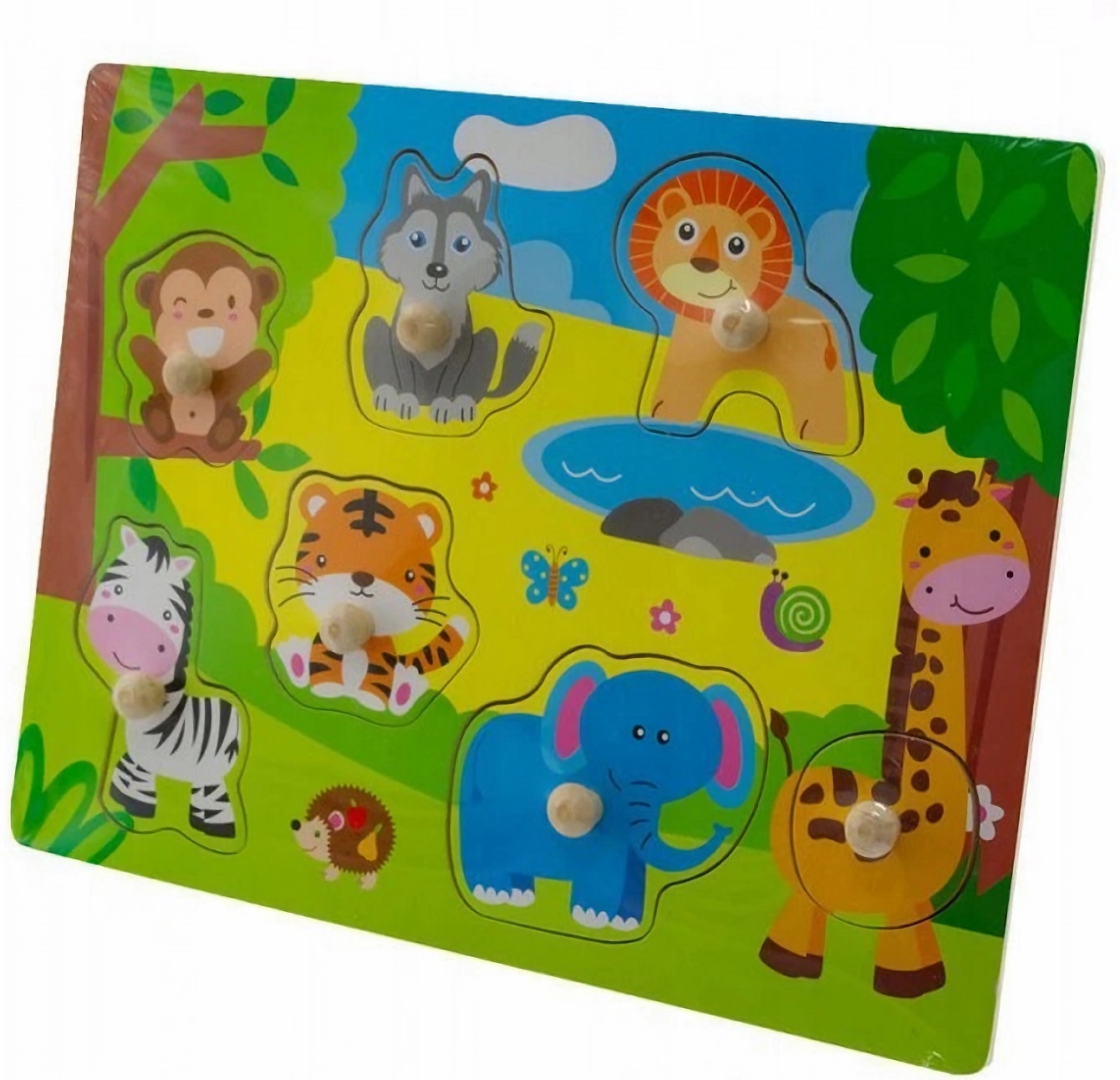 TULIMI Dřevěné zábavné puzzle vkládací - Zoo malé