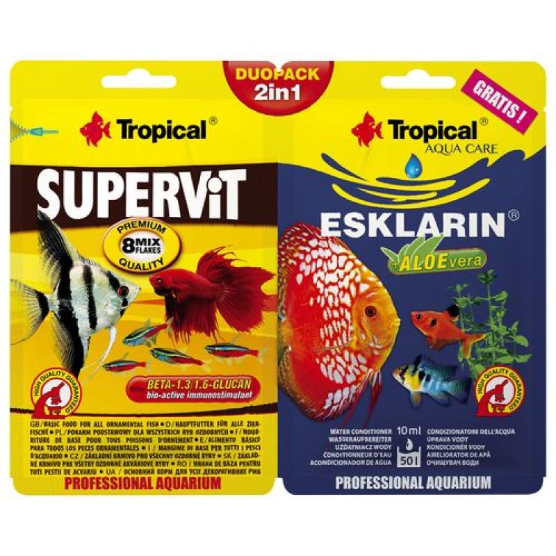 Tropical 2in1 SUPERVIT 12g mnohosložkové krmivo + GRATIS Esklarin 10ml k odstranění c Tropical