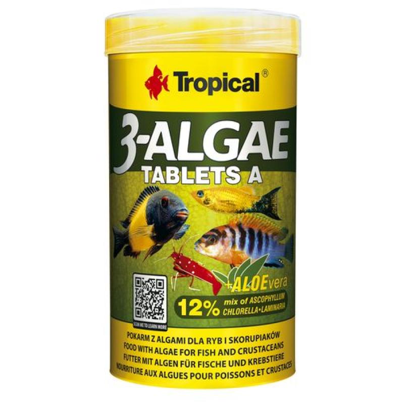 Tropical 3-Algae Tablets A 250ml/150g 340ks tabletové krmivo s řasami pro sladkovodní Tropical