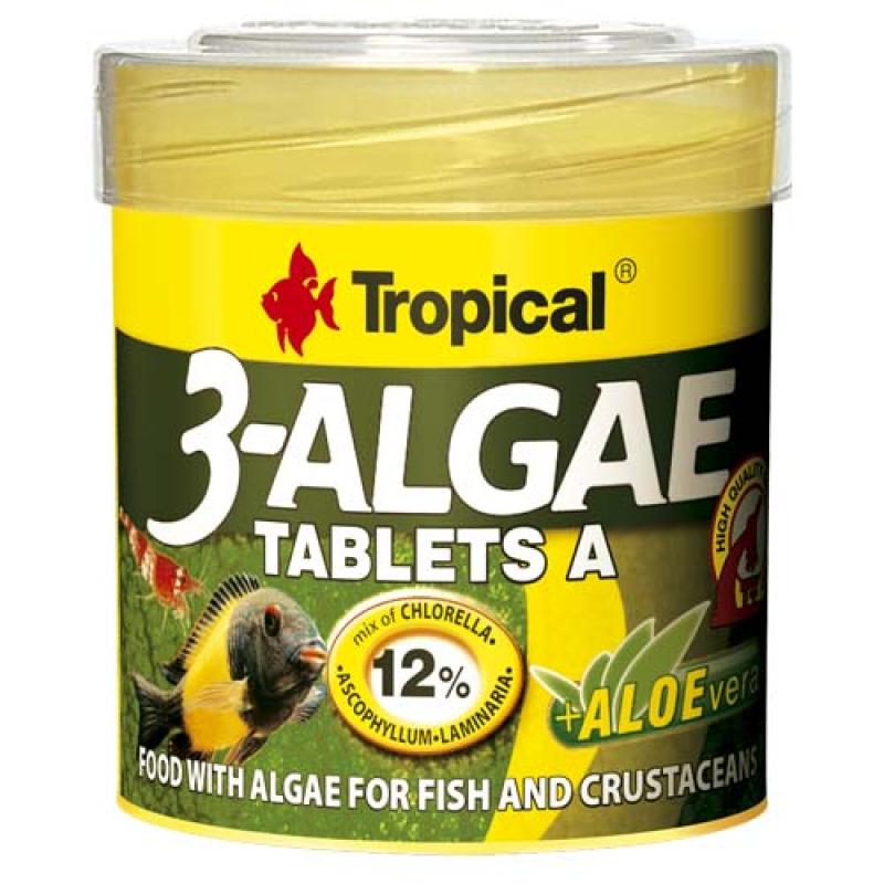 Tropical 3-Algae Tablets A 50ml/36g 80ks tabletové krmivo s řasami pro sladkovodní  a Tropical