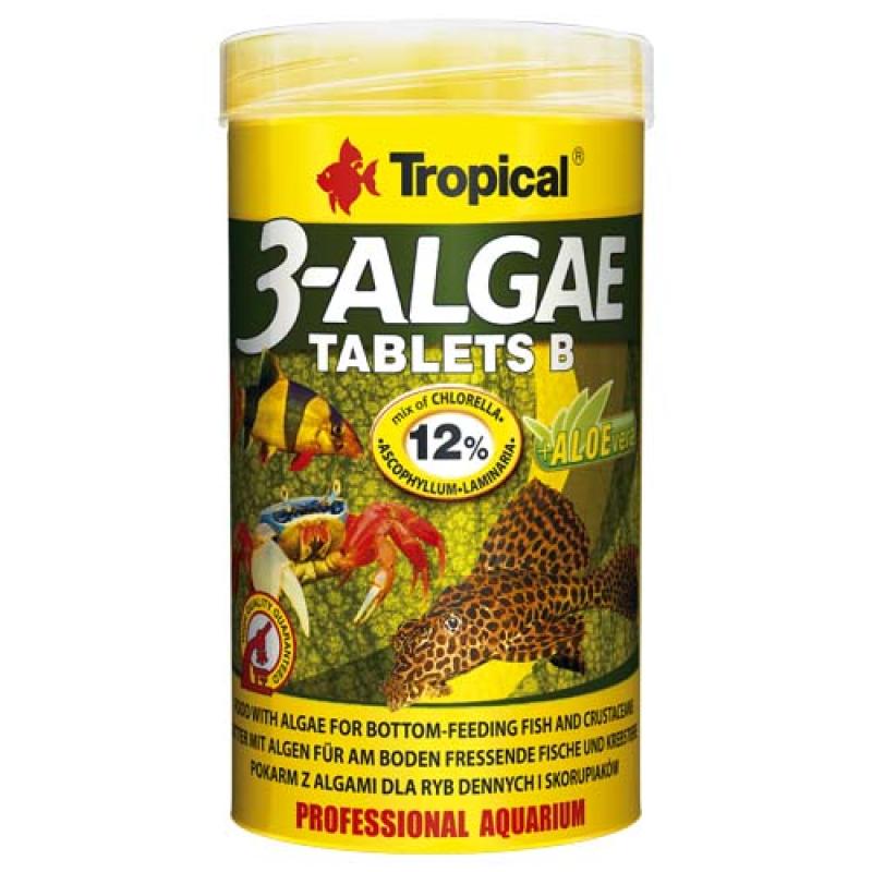 Tropical 3-Algae Tablets B 250ml/150g 830ks tabletové krmivo s řasami pro sladkovodní Tropical