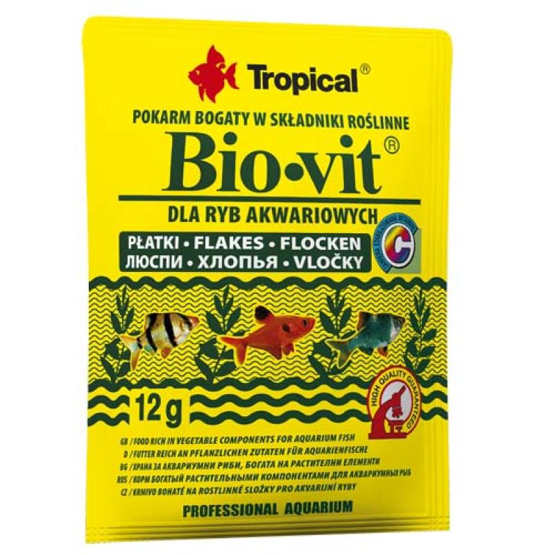 Tropical Bio-vit 12g krmivo bohaté na rostlinné složky pro akvarijní ryby Tropical