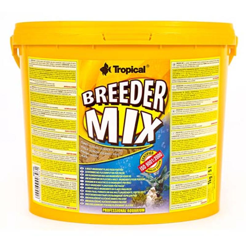 Tropical Breeder Mix 5l/1kg mnohosložkové vločkové krmivo pro všechny akvarijní ryb Tropical