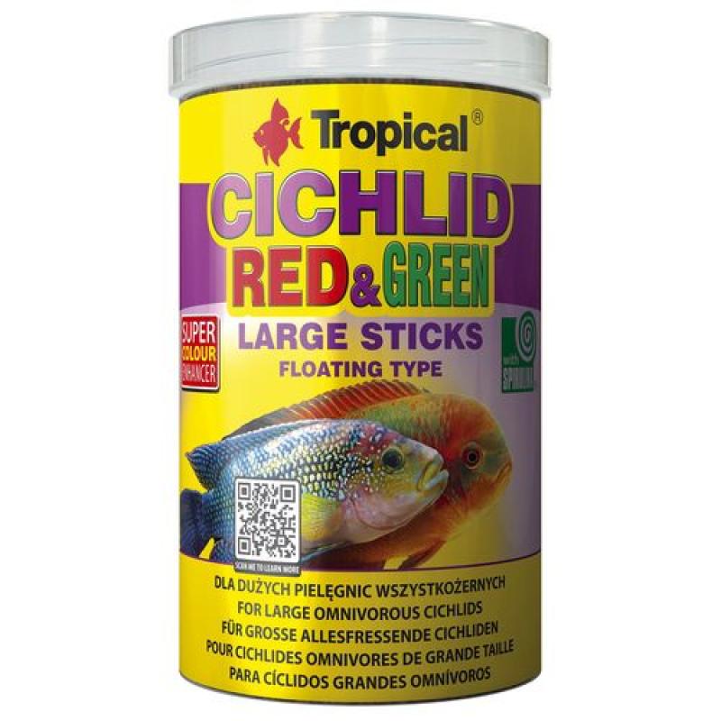 Tropical Cichlid Red&Green Large Sticks 1000ml/300g tyčinky pro střední velké všežr Tropical