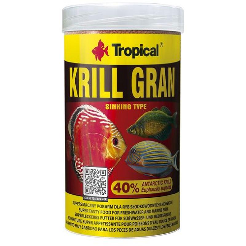 Tropical Krill Gran 250ml/135g mnohosložkové vybarvující krmivo ve formě potápějí Tropical