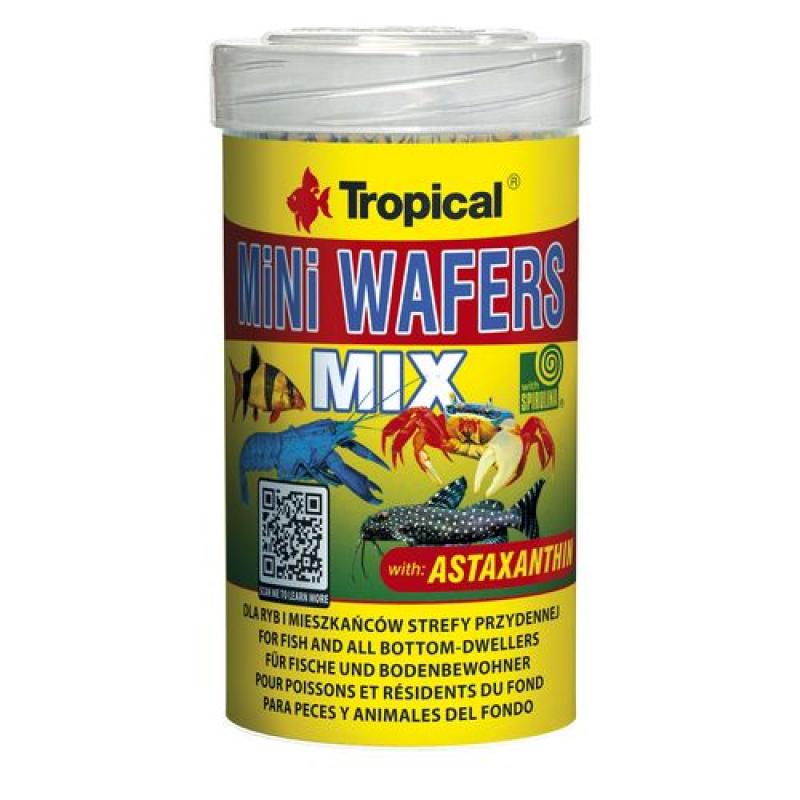 Tropical MiNi Wafers Mix 100ml/55g krmivo v podobě oplatky pro ryby žijících u dna Tropical