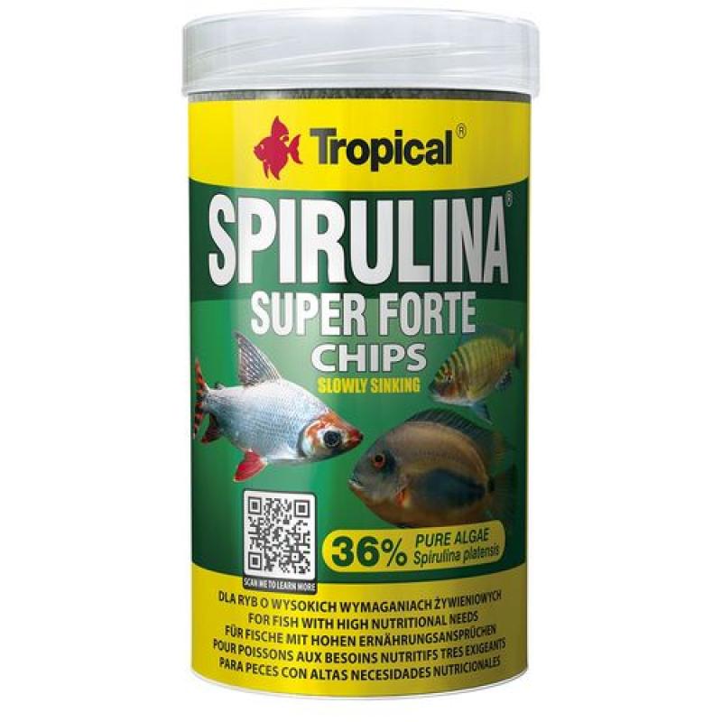 Tropical Super Spirulina Forte Chips 100ml/52g tabletové krmivo pro ryby se spirulinou Tropical