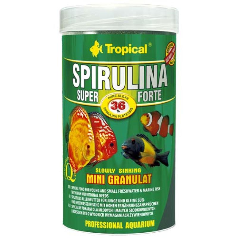 Tropical Super Spirulina Forte Mini Granulat 250ml/140g krmivo ve formě drobného granul Tropical