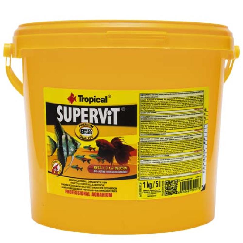 Tropical Supervit 5l/1kg vločkové krmivo pro všežravé akvarijní ryby Tropical