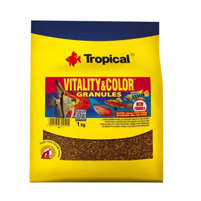 Tropical Vitality&Color Granules 1kg granulované krmivo s vyfarbujúcim a vitalizující Tropical