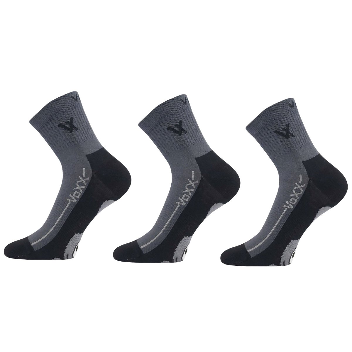 VoXX 3PACK ponožky tmavě šedé (Barefootan-darkgrey) L VoXX