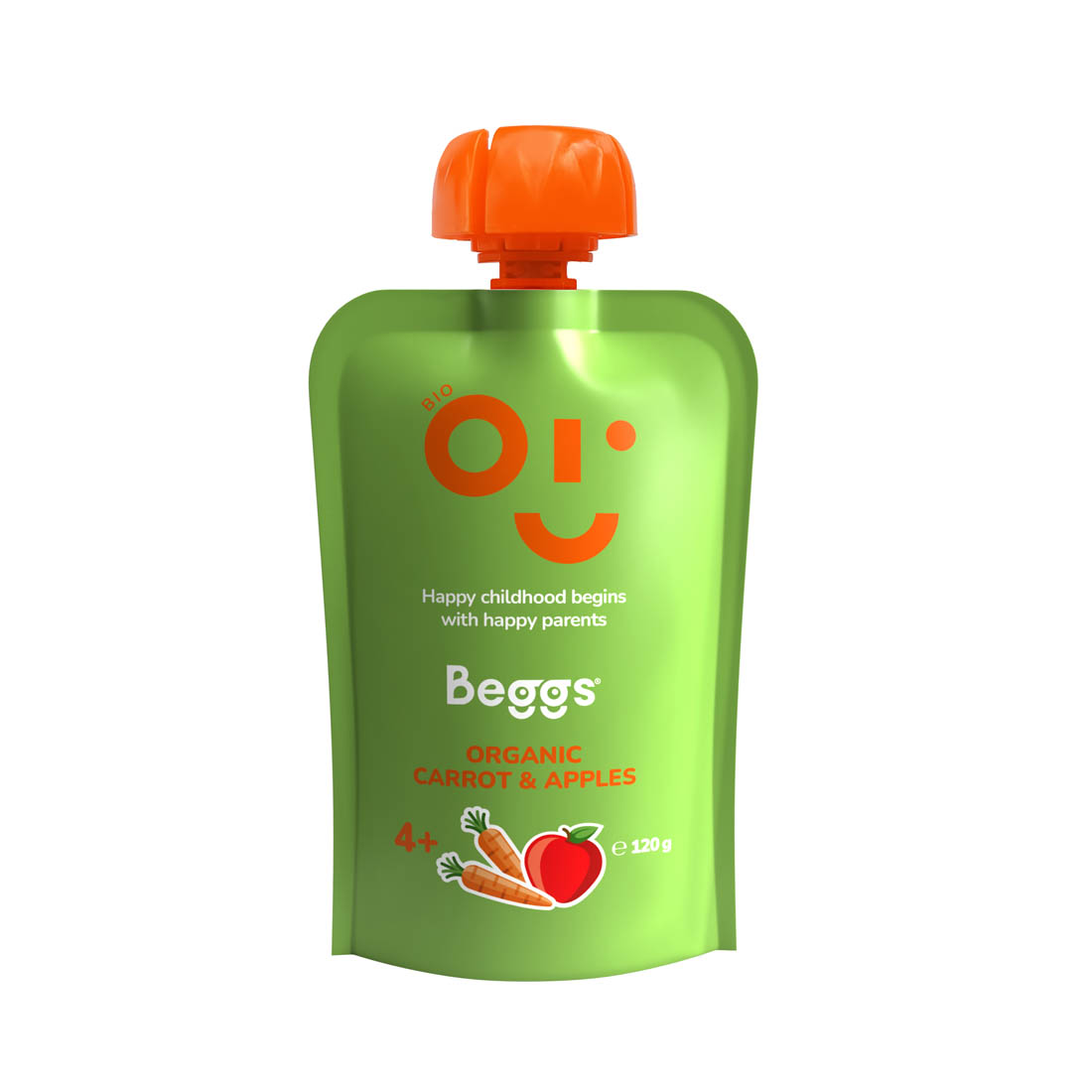 Beggs BIO Kapsička mrkev a jablka 4m+ 120 g Beggs