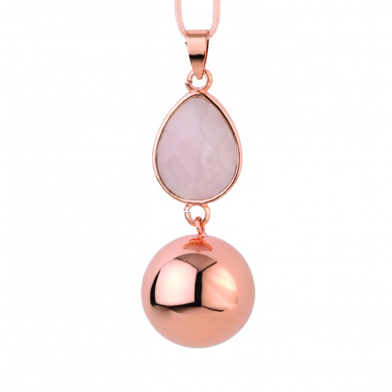 Bola těhotenská rolnička FANTASY Rose gold faceted pink drop Bola