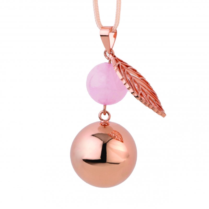 Bola těhotenská rolnička FANTASY Rose gold pearl leaf Bola