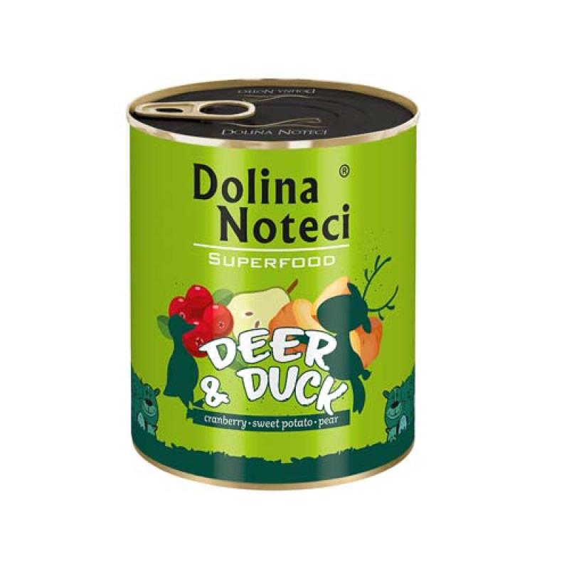 Dolina Noteci SUPERFOOD 800g jelen a kachna pro psy 80% masa Dolina Noteci