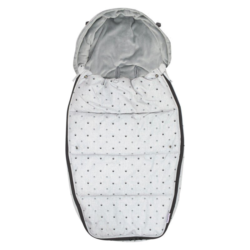 Dooky fusak Footmuff vel. L LIGHT GREY CROWNS DeLuxe Dooky