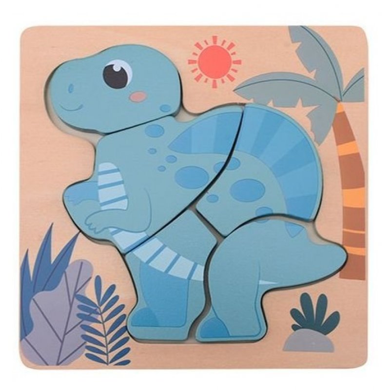 Jouéco dřevěné mini puzzle Dino III 12m+ Jouéco